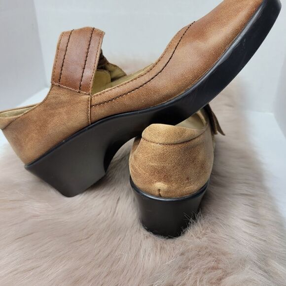 Alegria Ella Saddle Brown Mary Jane Comfort Leather Shoes ELL-632 Size 10 - Picture 5 of 10